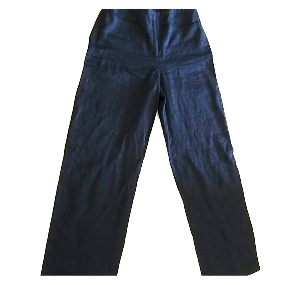 Black linen wide leg pants size s Max Studio